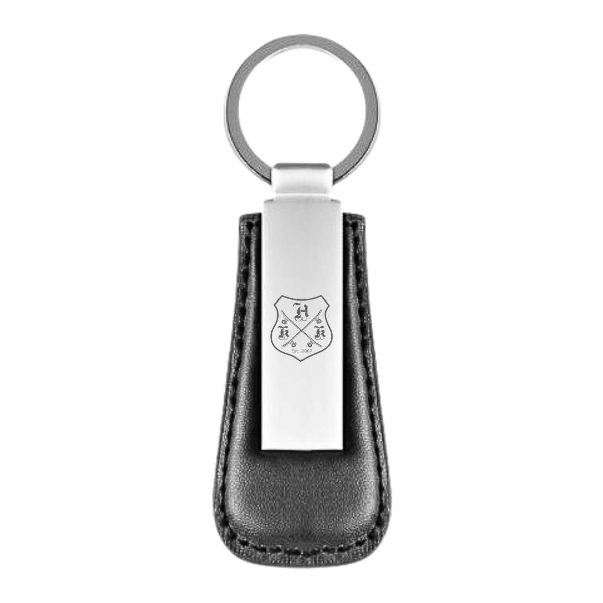 Schlüsselanhänger Metall & Leder – Produktbild