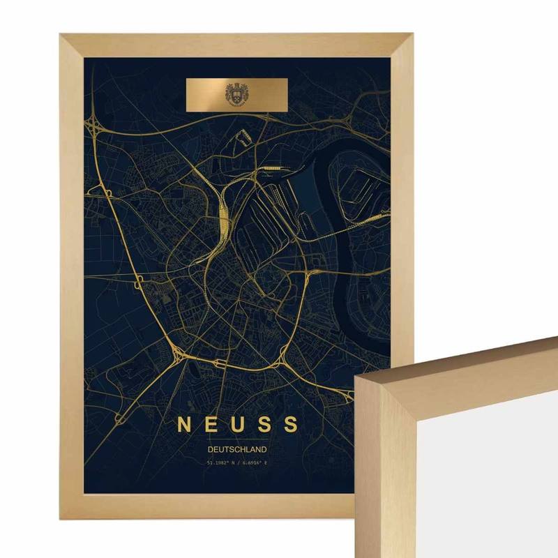 Kunstdruck Edition Gold-Blau