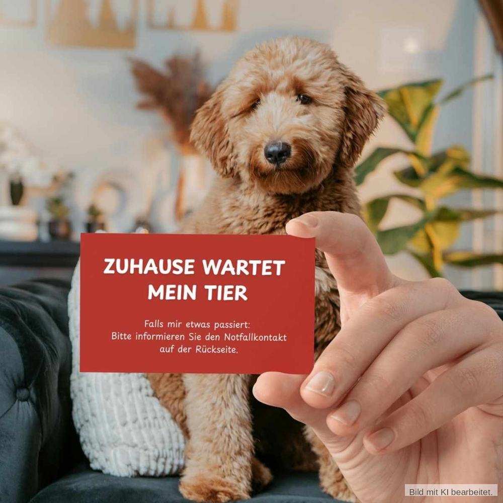 Notfallkarte „Zu Hause wartet mein Tier" – Produktbild