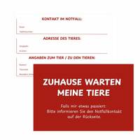 Notfallkarte „Zu Hause warten meine Tiere“