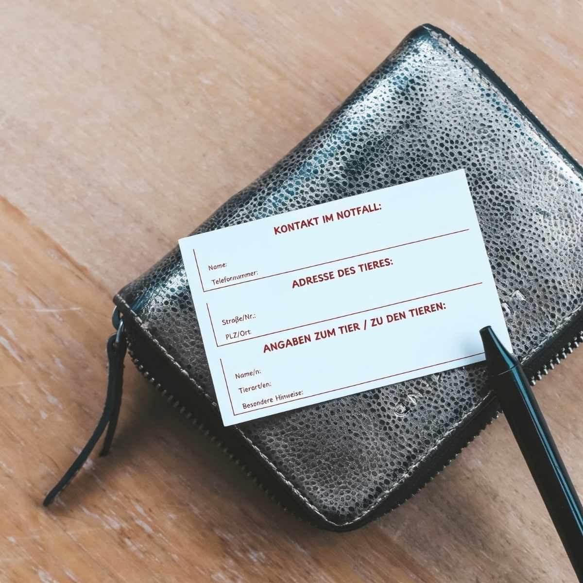 Notfallkarte „Mein Tier braucht Hilfe“