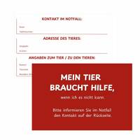 Notfallkarte „Mein Tier braucht Hilfe“